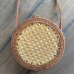Rattan Cane Round Basket Bag